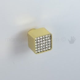 Pomello per mobile Swarovski 20x20 Poggi e Mariani ottone lucido