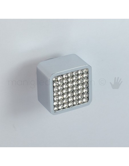 Pomello per mobile Swarovski Poggi e Mariani cromo lucido