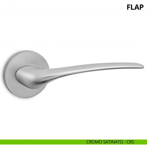 Maniglia per porta interna Flap Ento rosetta tonda cromo satinato