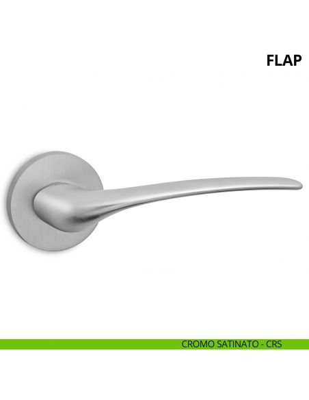 Maniglia per porta interna Flap Ento rosetta tonda cromo satinato