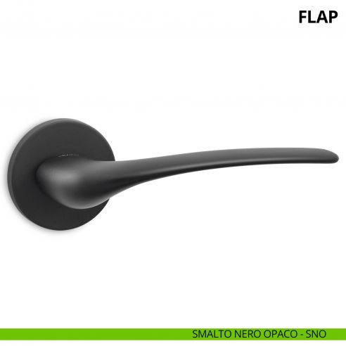 Maniglia per porta interna Flap Ento rosetta tonda smalto nero opaco