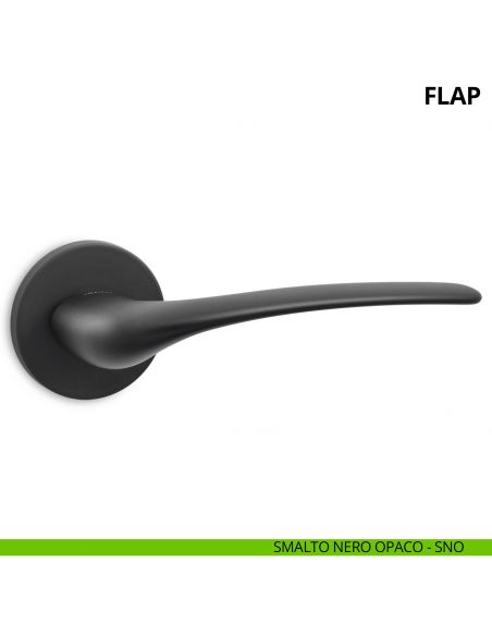 Maniglia per porta interna Flap Ento rosetta tonda smalto nero opaco