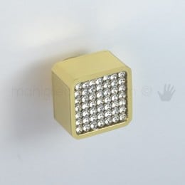 Pomello per mobile Swarovski Poggi e Mariani ottone lucido