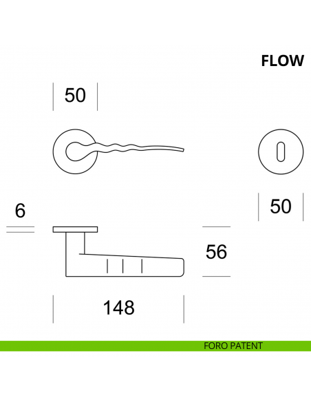 Maniglia per porta interna Flow Ento rosetta tonda