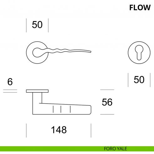 Maniglia per porta interna Flow Ento rosetta tonda