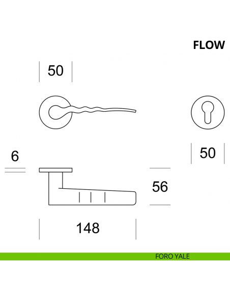 Maniglia per porta interna Flow Ento rosetta tonda
