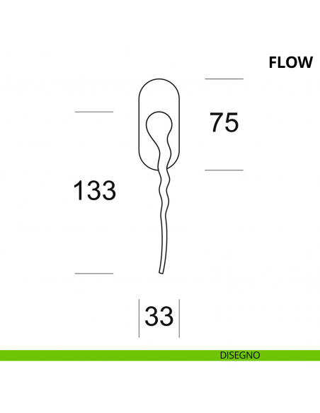Maniglia per finestra martellina DK Flow Ento disegno