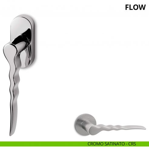 Maniglia per finestra martellina DK Flow Ento cromo satinato