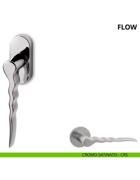 Maniglia per finestra martellina DK Flow Ento cromo satinato