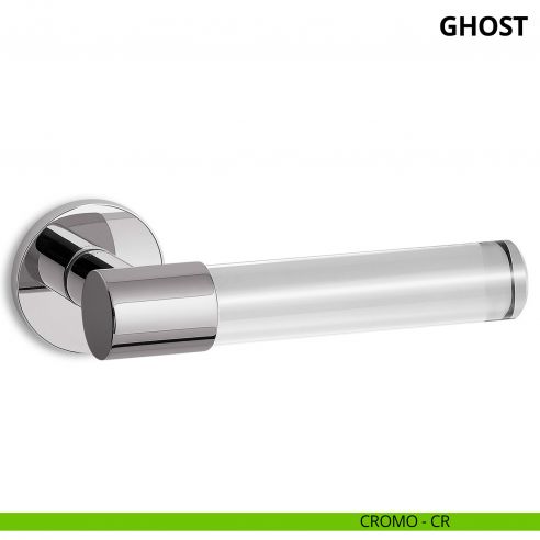 Maniglia per porta interna Ghost Ento rosetta tonda cromo