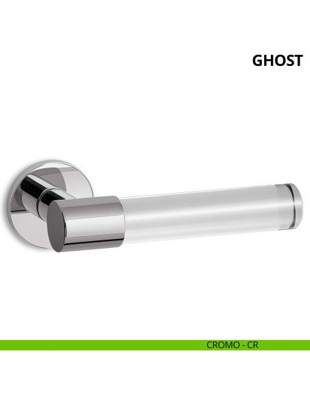 Maniglia per porta interna Ghost Ento rosetta tonda cromo