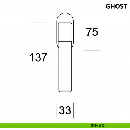Maniglia per finestra martellina DK Ghost Ento disegno