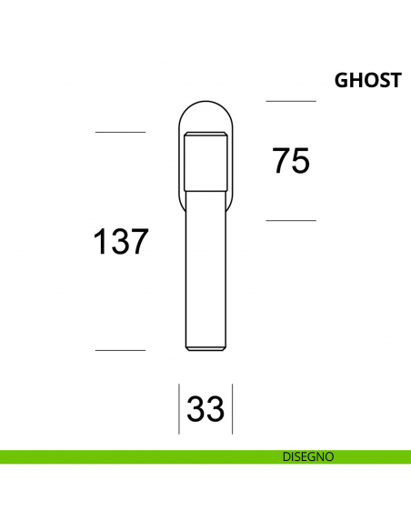 Maniglia per finestra martellina DK Ghost Ento disegno