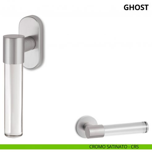Maniglia per finestra martellina DK Ghost Ento cromo satinato