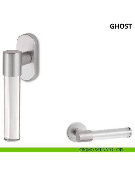 Maniglia per finestra martellina DK Ghost Ento cromo satinato