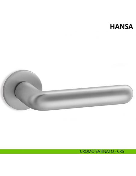 Maniglia per porta interna Hansa Ento rosetta tonda cromo satinato