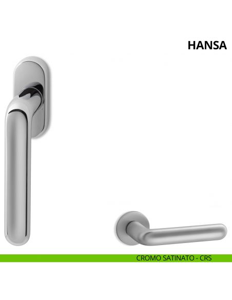 Maniglia per finestra martellina DK Hansa Ento cromo satinato
