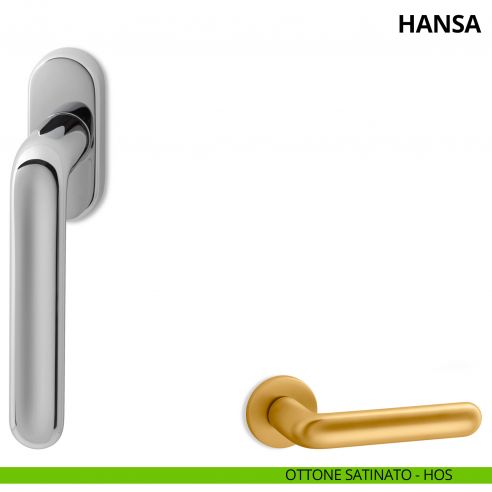 Maniglia per finestra martellina DK Hansa Ento ottone satinato