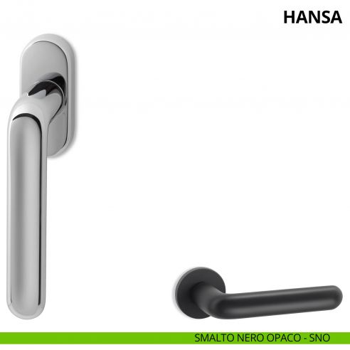 Maniglia per finestra martellina DK Hansa Ento smalto nero opaco