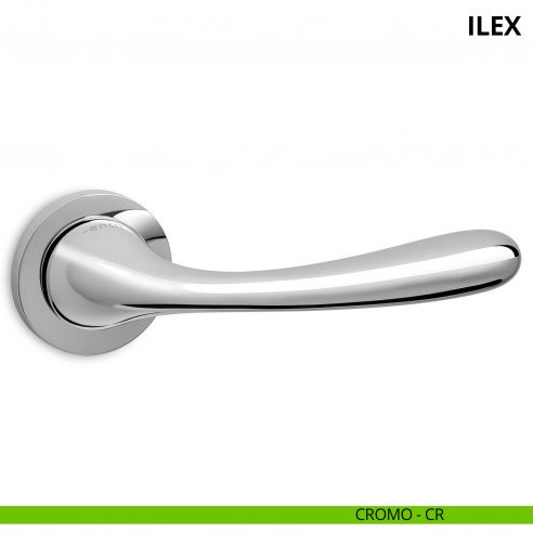 Maniglia per porta interna Ilex Ento rosetta tonda cromo