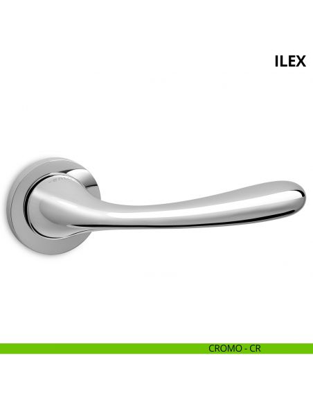 Maniglia per porta interna Ilex Ento rosetta tonda cromo