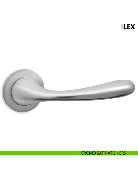 Maniglia per porta interna Ilex Ento rosetta tonda cromo satinato