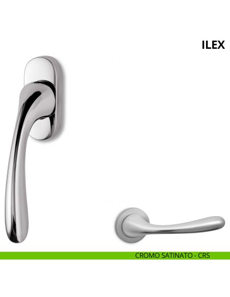 Maniglia per finestra martellina DK Ilex Ento cromo satinato