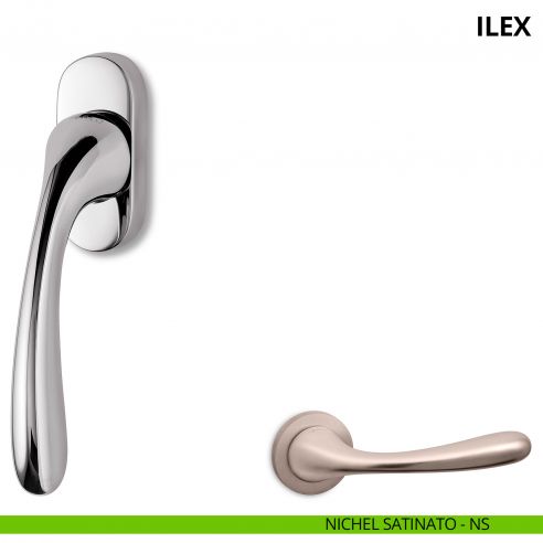 Maniglia per finestra martellina DK Ilex Ento nichel satinato