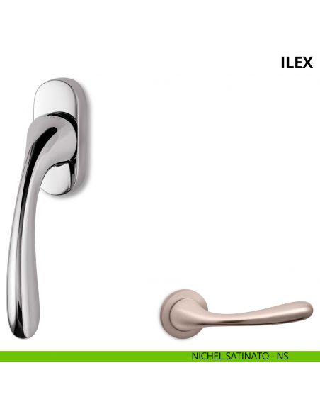 Maniglia per finestra martellina DK Ilex Ento nichel satinato