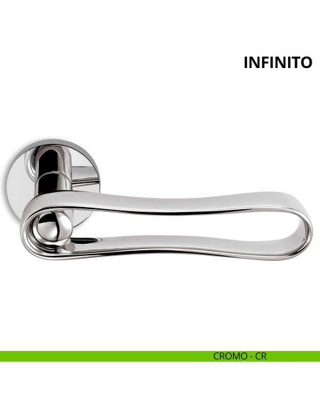 Maniglia per porta interna Infinito Ento rosetta tonda cromo