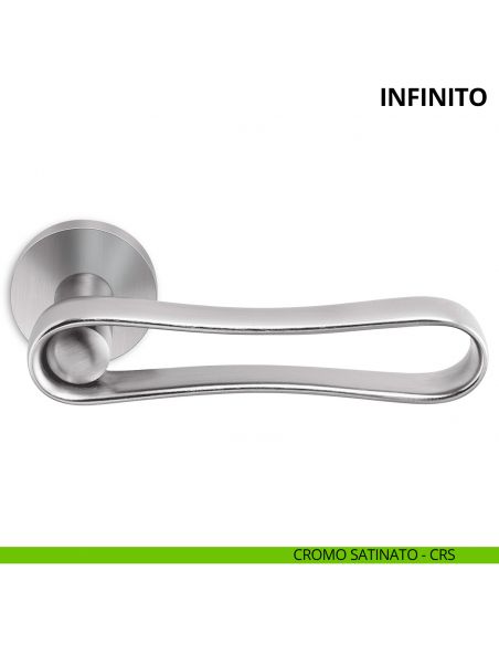 Maniglia per porta interna Infinito Ento rosetta tonda cromo satinato