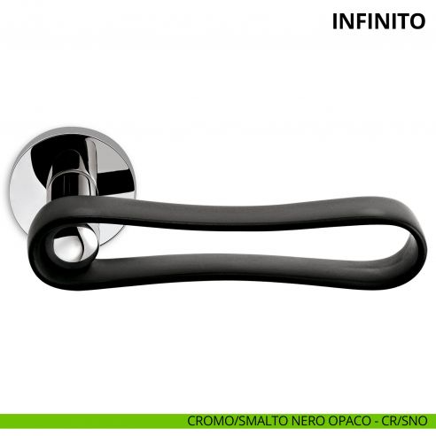 Maniglia per porta interna Infinito Ento rosetta tonda cromo/smalto nero