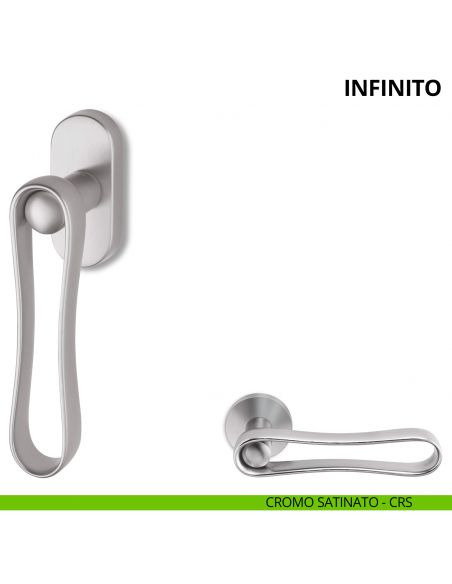 Maniglia per finestra martellina DK Infinito Ento cromo satinato