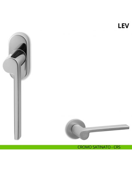 Maniglia per finestra martellina DK Lev Ento cromo satinato