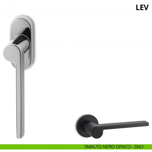 Maniglia per finestra martellina DK Lev Ento smalto nero opaco