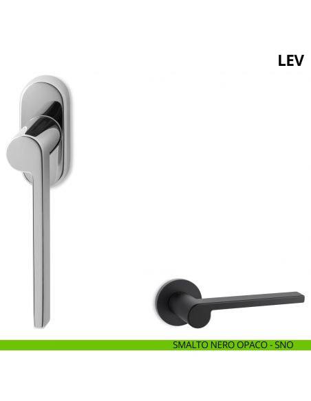 Maniglia per finestra martellina DK Lev Ento smalto nero opaco