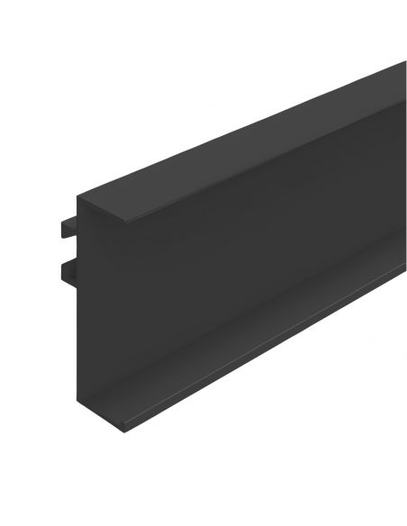 Profilo gola sottotop per cucina altezza 48 mm in alluminio fissaggio con clip Gap Italia PG235 - nero opaco RAL 9005
