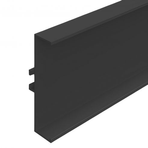 Profilo gola cassettiera per cucina altezza 66 mm in alluminio fissaggio con clip Gap Italia PG236 - nero opaco RAL 9005