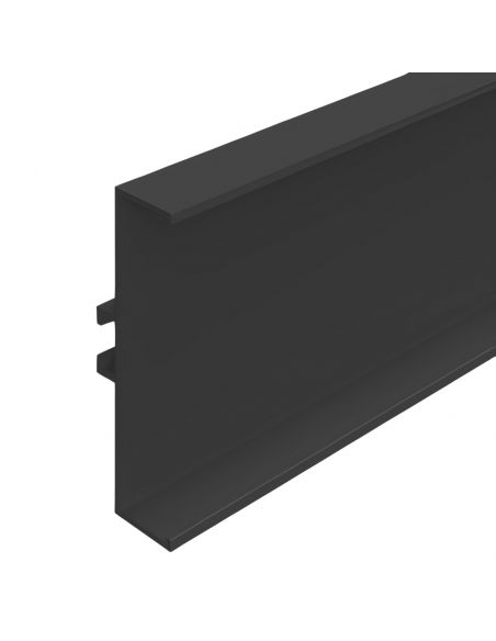 Profilo gola orizzontale e verticale in alluminio altezza 66 mm per cucina fissaggio con clip - nero opaco RAL 9016