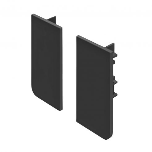 Coppia tappi terminali in PVC fresata 26 mm per profilo gola PG235 Gap Italia PG351DX+SX - nero opaco RAL 9005