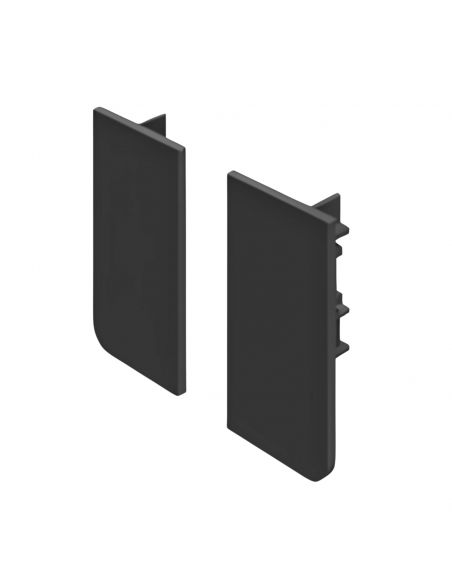 Coppia tappi terminali in PVC fresata 26 mm per profilo gola PG235 Gap Italia PG351DX+SX - nero opaco RAL 9005