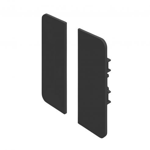 Coppia tappi terminali in PVC fresata 26 mm per profilo gola PG236 Gap Italia PG353 - nero opaco RAL 9005