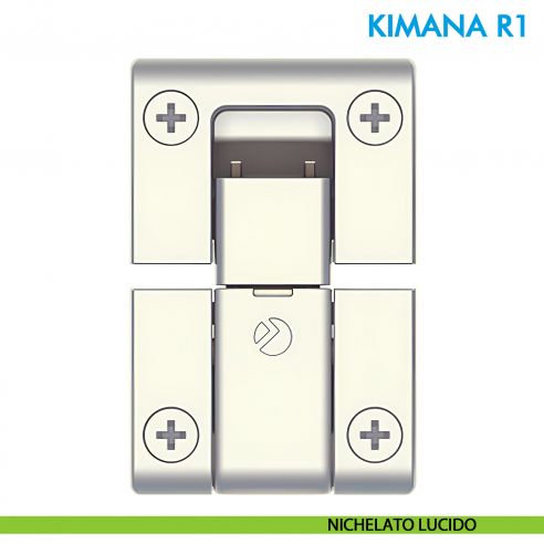 Cerniera per anta a ribalta e rialza Ferramenta Livenza Kimana R1 per spessore da 16 a 20 mm - nichelato lucido