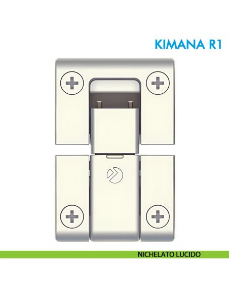 Cerniera per anta a ribalta e rialza Ferramenta Livenza Kimana R1 per spessore da 16 a 20 mm - nichelato lucido