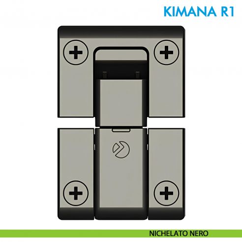 Cerniera per anta a ribalta e rialza Ferramenta Livenza Kimana R1 per spessore da 16 a 20 mm - nichelato nero