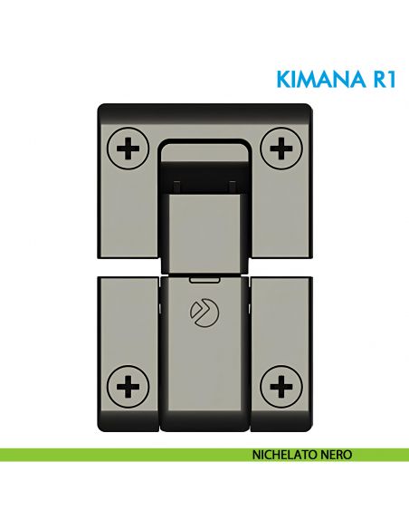 Cerniera per anta a ribalta e rialza Ferramenta Livenza Kimana R1 per spessore da 16 a 20 mm - nichelato nero
