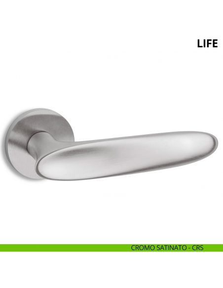 Maniglia per porta interna Life Ento rosetta tonda cromo satinato