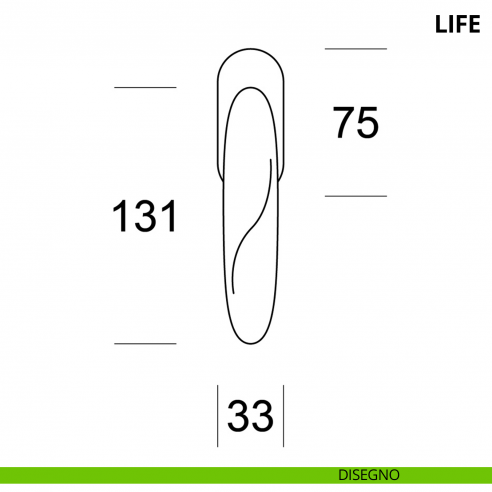 Maniglia per finestra martellina DK Life Ento disegno