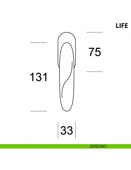 Maniglia per finestra martellina DK Life Ento disegno