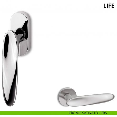 Maniglia per finestra martellina DK Life Ento cromo satinato